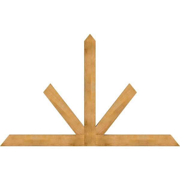 Ekena Millwork Saratoga Rough Sawn Timber Gable Bracket, Western Red Cedar, 96"W x 60"H x 4"D x 6"F, 15/12 Pitch GBW096X60X0406SAR00RWR - main